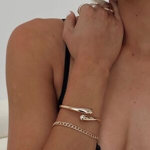 Princess Polly Elle Bracelet Set Gold - Chain & Cuff (One Size) / NIB